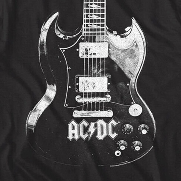AC/DC Guitar graphic Black Rock Tshirt - Picture 2 of 2